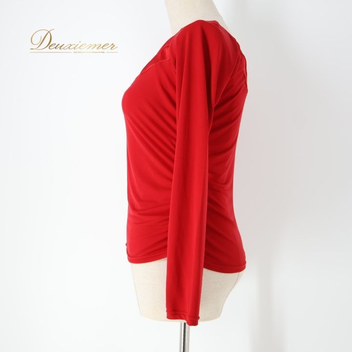 社交ダンス 衣装 トップス ブラウス レッド系 チャコット Chacott 練習