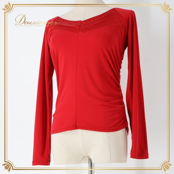 社交ダンス 衣装 トップス ブラウス レッド系 チャコット Chacott 練習