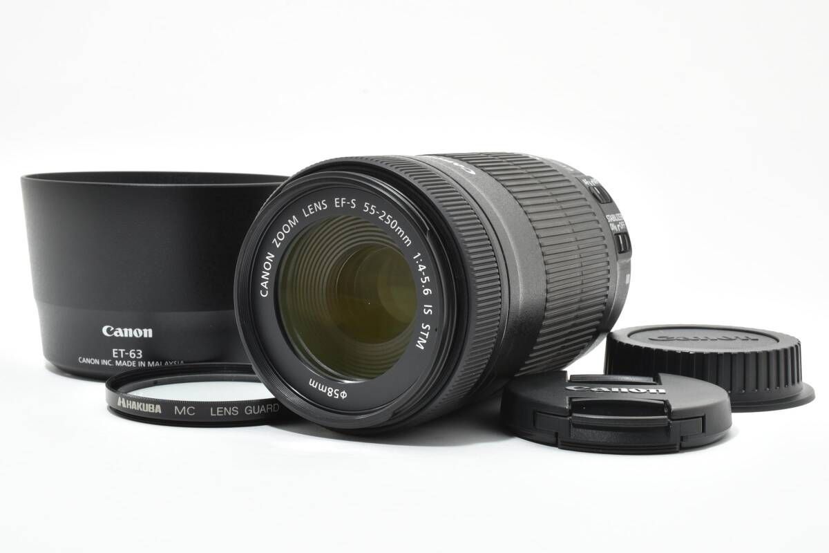 ☆美品☆キヤノン Canon EF-S 55-250mm F4-5.6 IS STM 《付属品多数