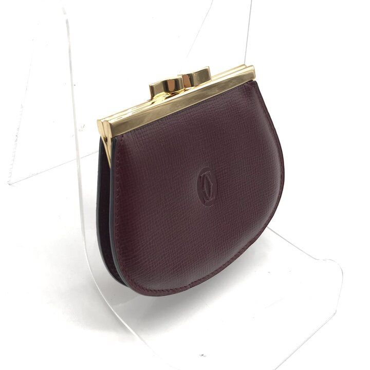超美品 Cartier カルティエ マストライン 財布 がま口 小銭入れ レザー