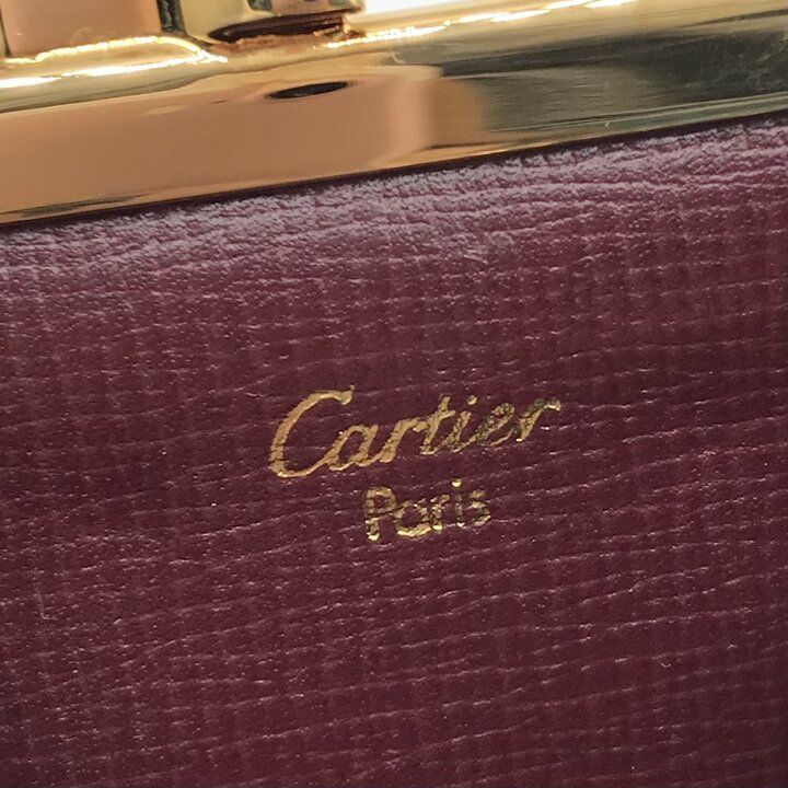 超美品 Cartier カルティエ マストライン 財布 がま口 小銭入れ レザー
