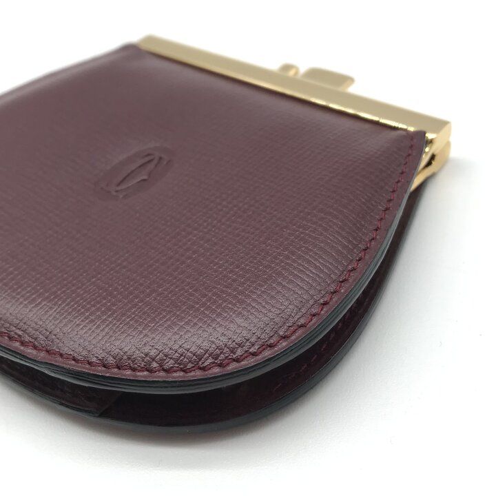 超美品 Cartier カルティエ マストライン 財布 がま口 小銭入れ レザー