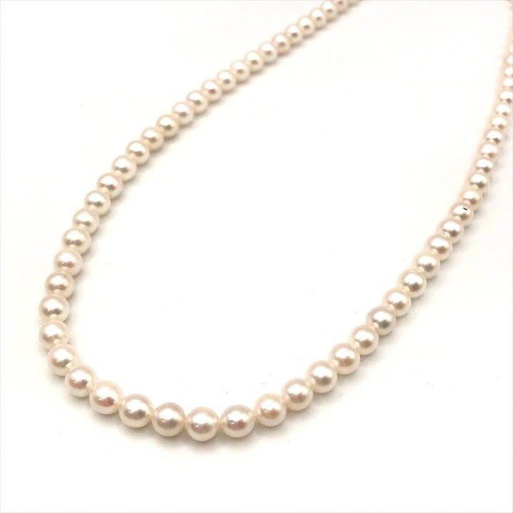 美品 テリ良好 あこや パール 真珠 ネックレス 約3mm ホワイト