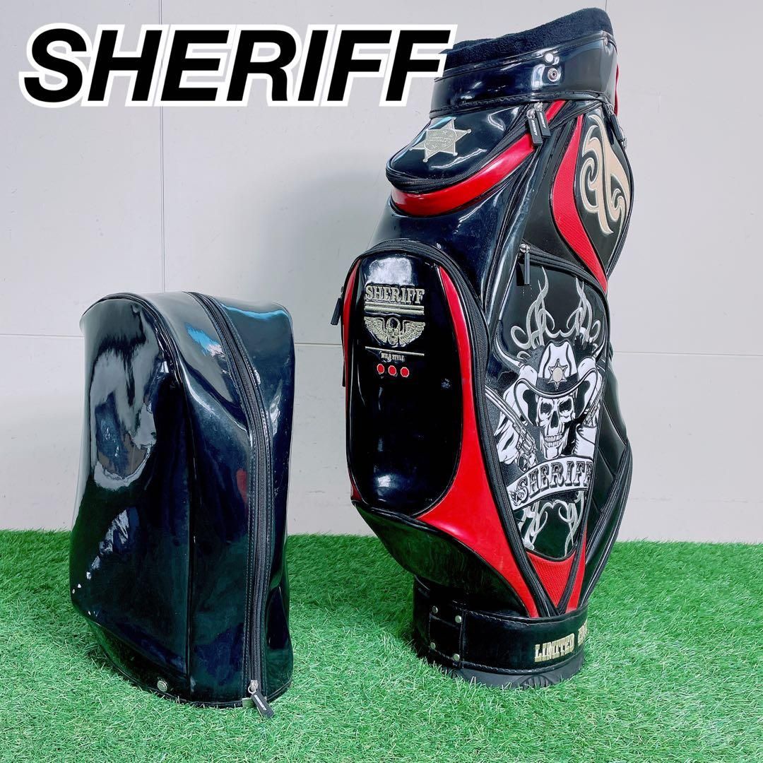 ゴルフ　キャディバッグ　SHERIFF シェリフ　9型　A2769 ゴルフ キャディバッグ SHERIFF シェリフ 9型 6分割 黒 赤 A2769