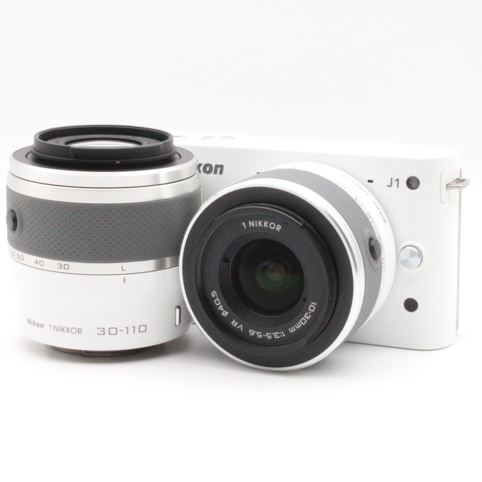 極上品】 Nikon 1 J1 ダブルズームキット ホワイト 10-30mm + 30-110mm