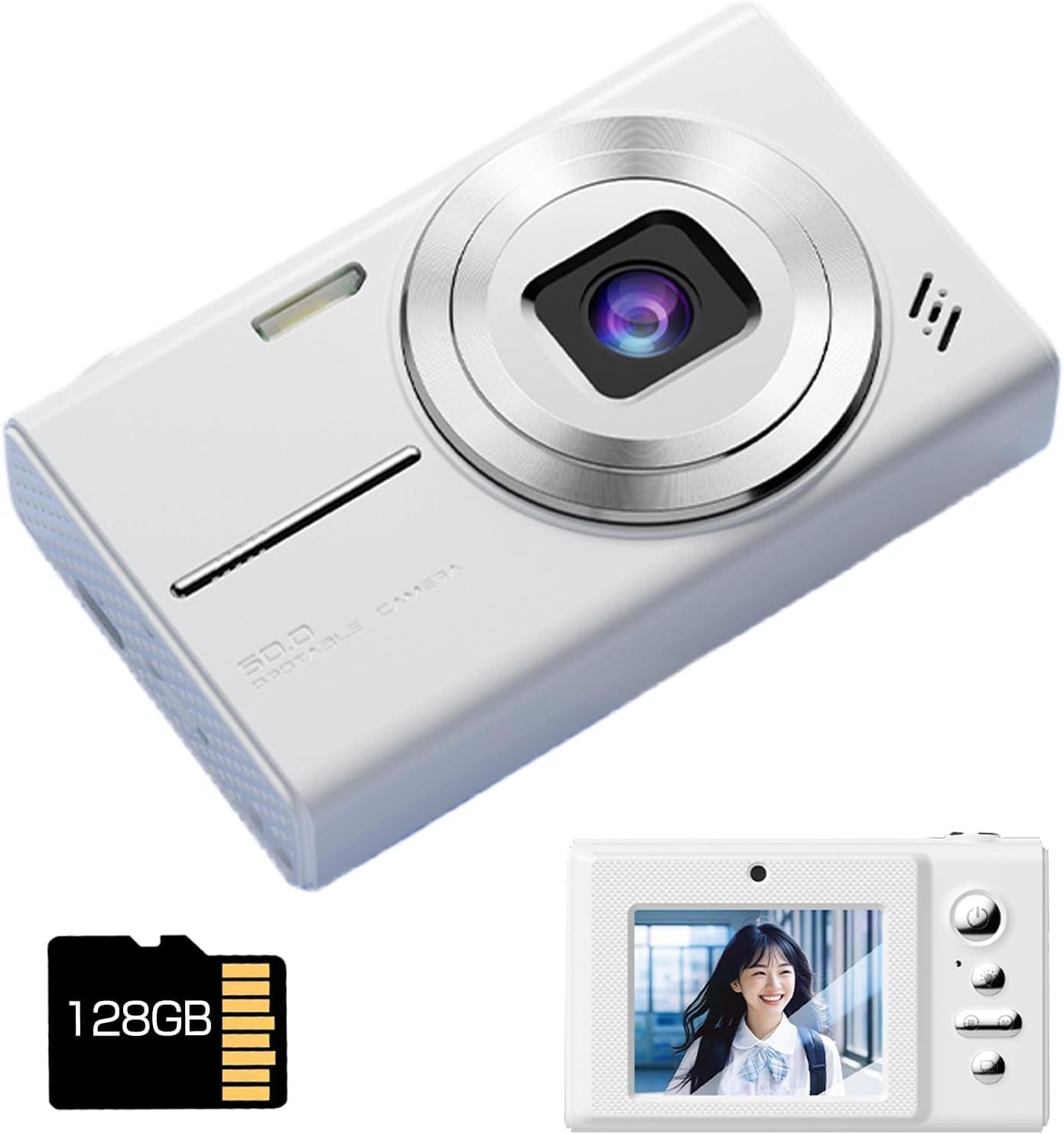 ◇デジタルカメラ, 6800万画素, 2.8インチ液晶, 128GB SDカード付き