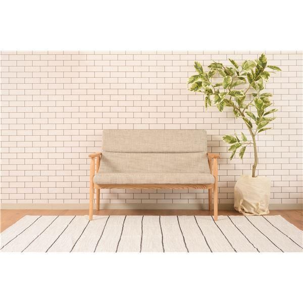  ダイニング ソファ 約幅117cm 2人掛け ベージュ 天然木 アッシュ 肘付き ソファー リビング インテリア家具 完成品 ベルベット北欧 2人掛け 3人掛けソファ ソファ ソファベッド