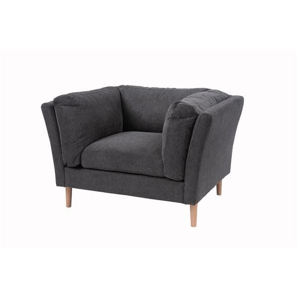 ソファー 1人掛け 約幅105×奥行85×高さ73×座面高45cm ダークグレー 木製フレーム 肘付き 完成品 リビング ダイニング