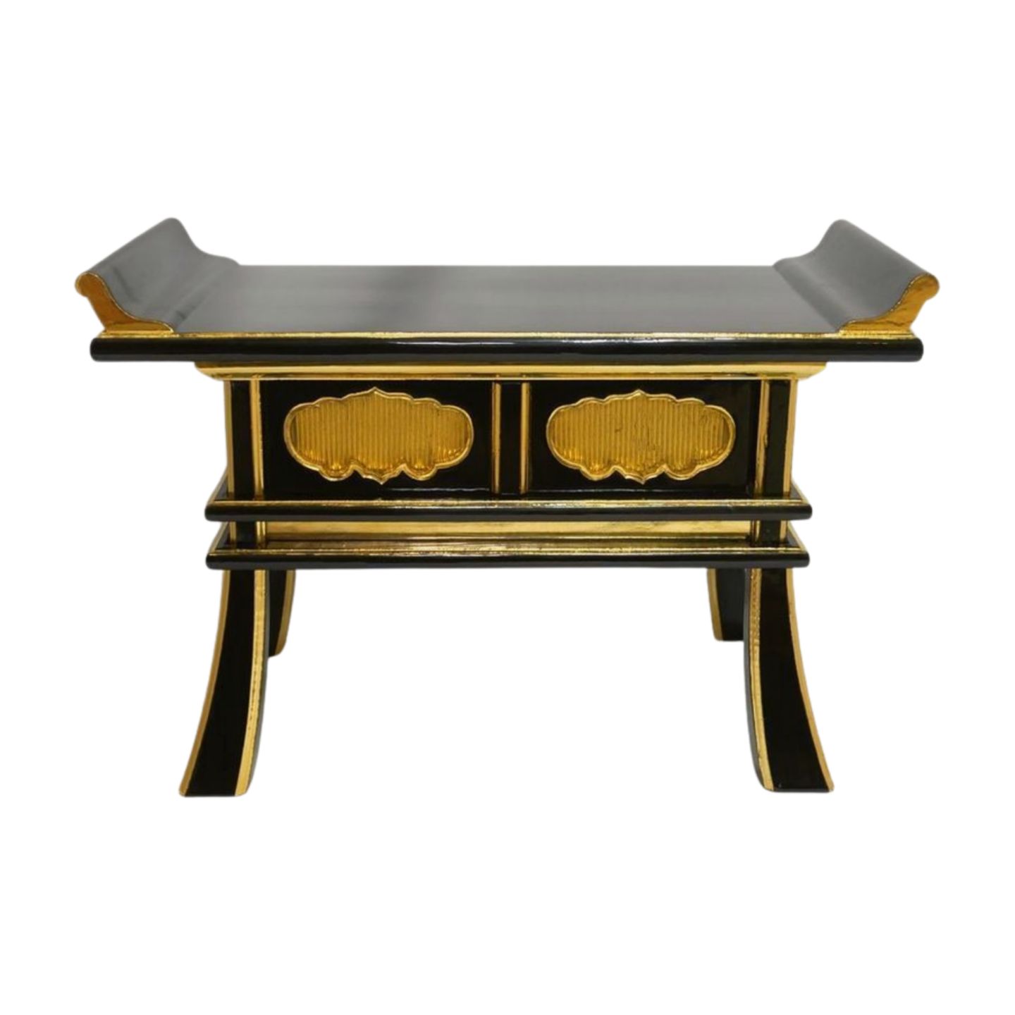 【仏具】経机 中京型 黒塗面金 14号 1尺4寸幅 アウトレット 特価品 【送料込み】
