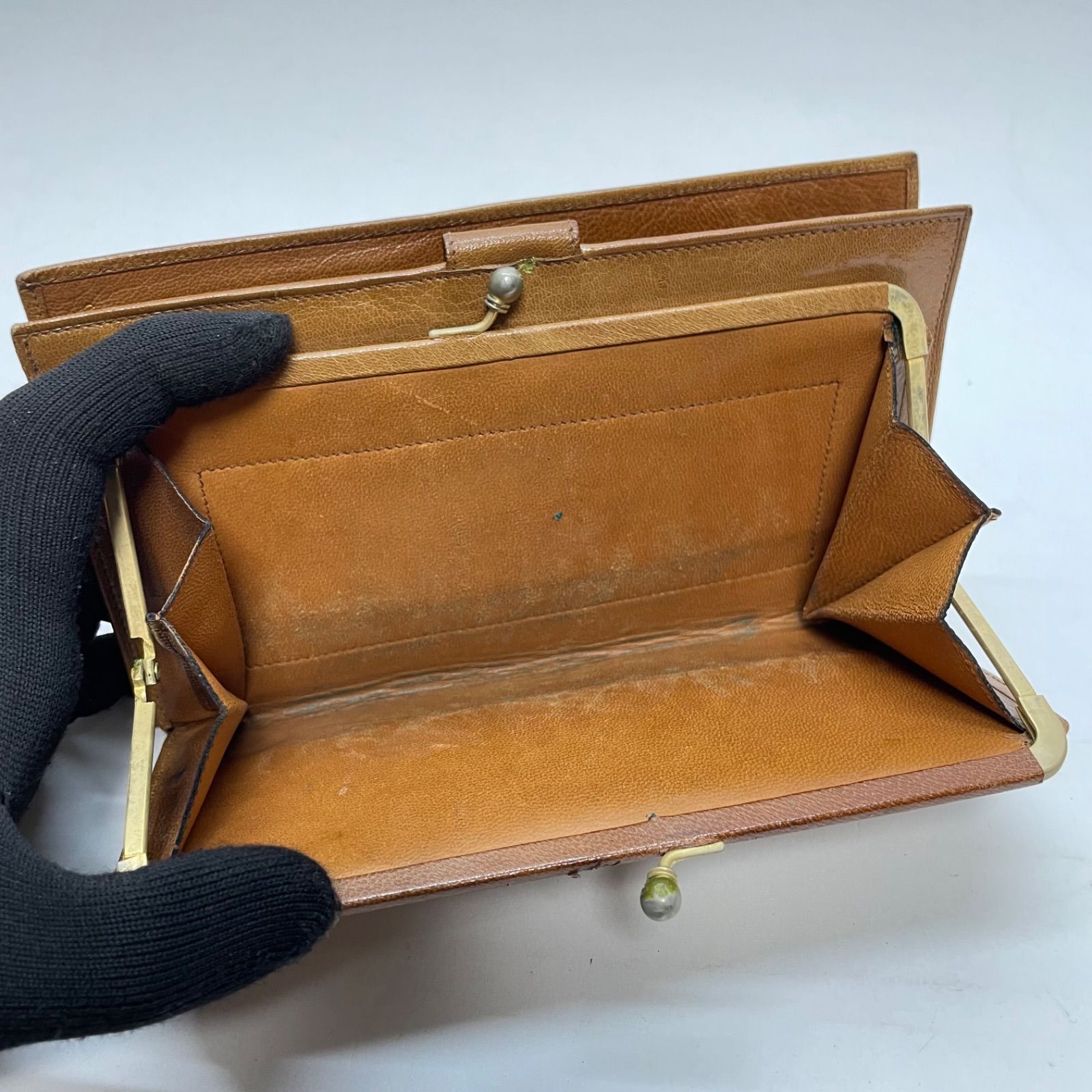 3695 CELINE セリーヌ 長財布 ブラウン ヴィンテージ がまくち レザー