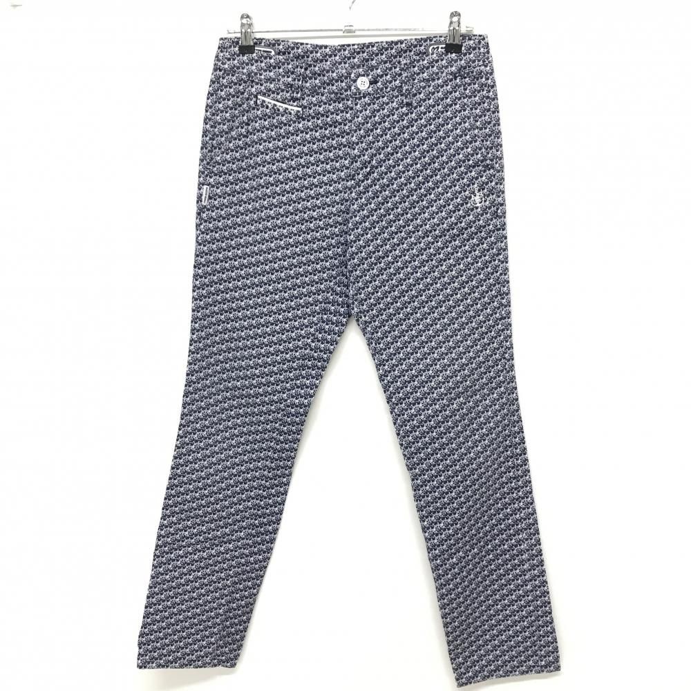 マスターバニー パンツ ネイビー×白 総柄 ストレッチ レディース 2(L