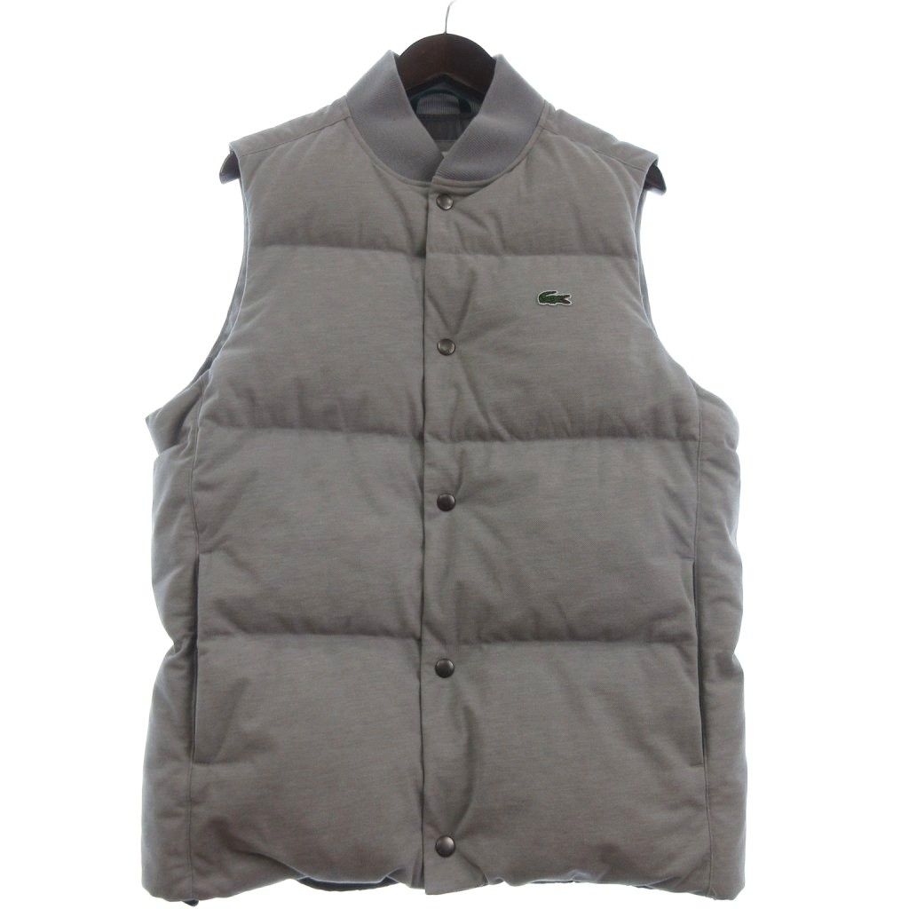 ラコステ LACOSTE ダウンベスト ピケ ロゴ BH101LJ グレー M - メルカリ