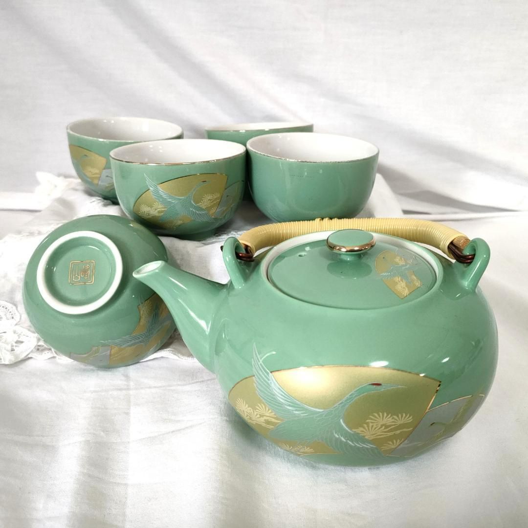 峰山 鶴扇 急須 湯呑み4客セット - メルカリ