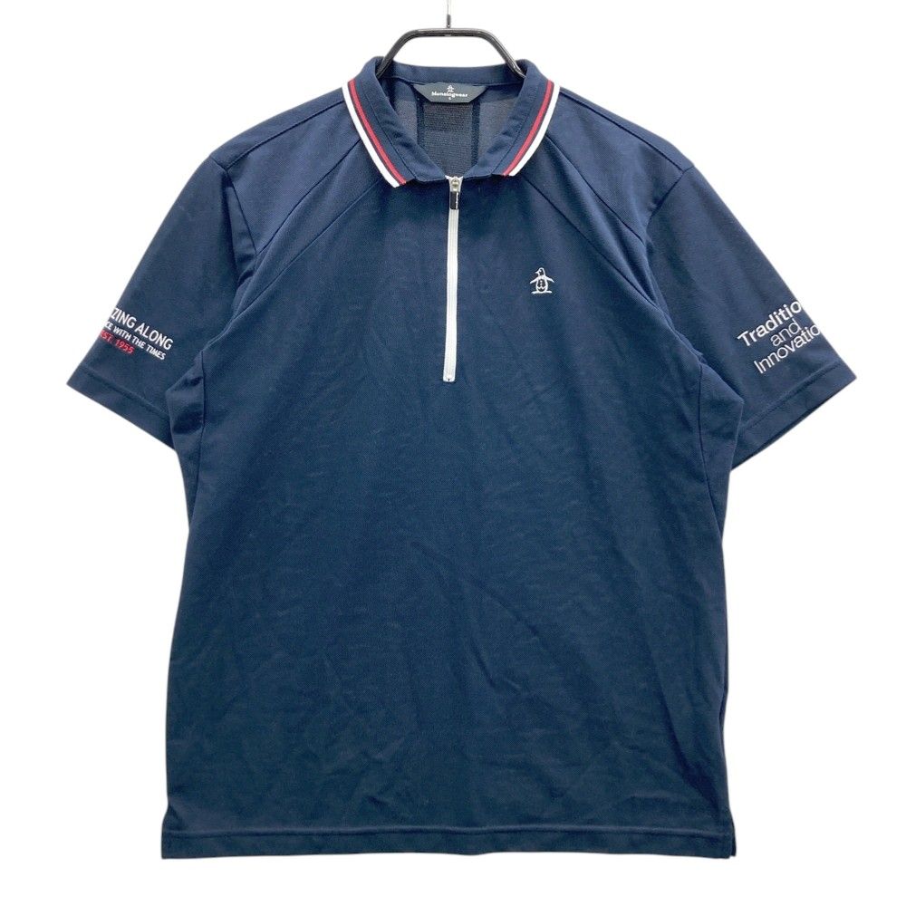 サイズ：L MUNSING WEAR マンシングウェア SG1658 ハーフジップ 半袖T