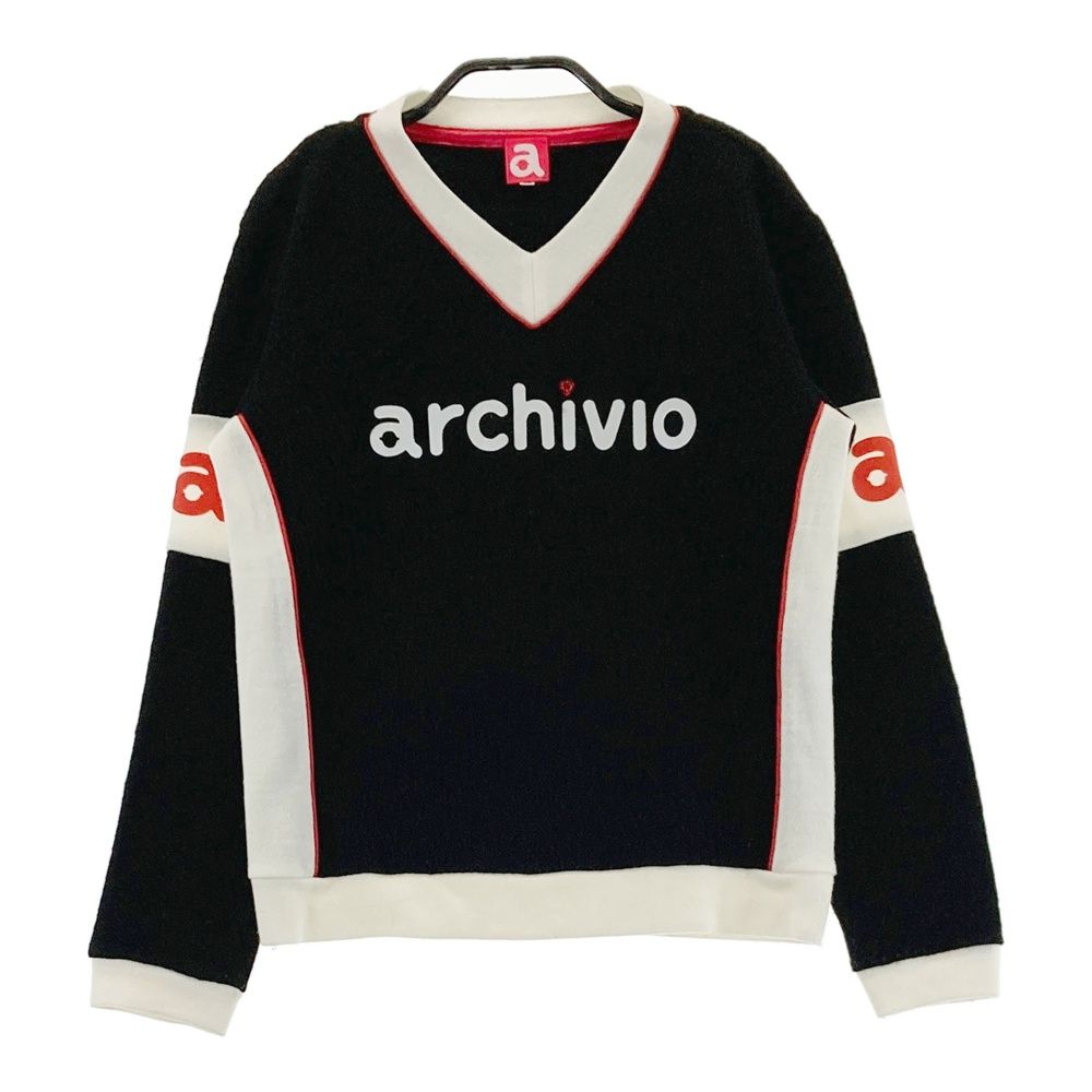 サイズ：36 ARCHIVIO アルチビオ Vネック 長袖Tシャツ ブラック系