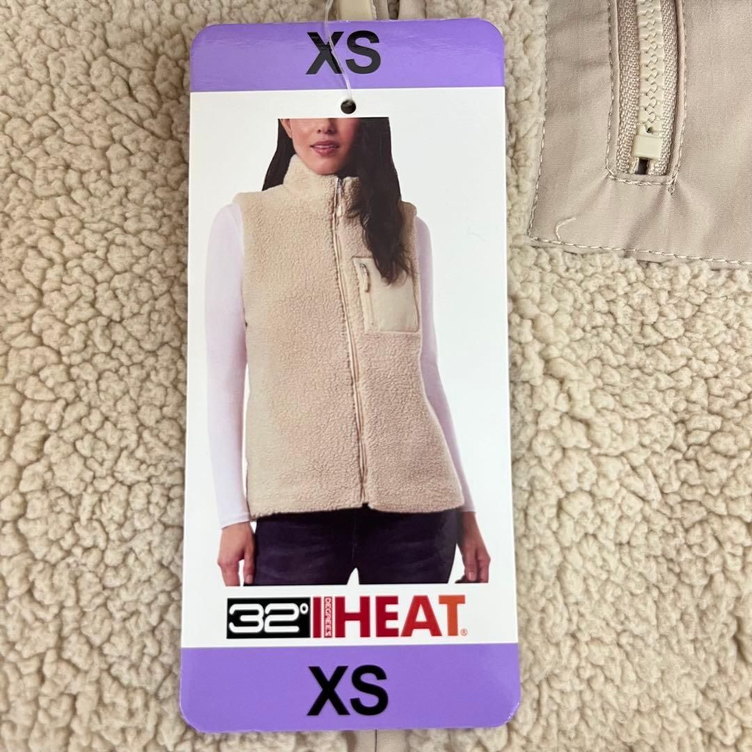 S185-60722 32° HEAT レディース ボア ベスト US/XS JP/S クリーム