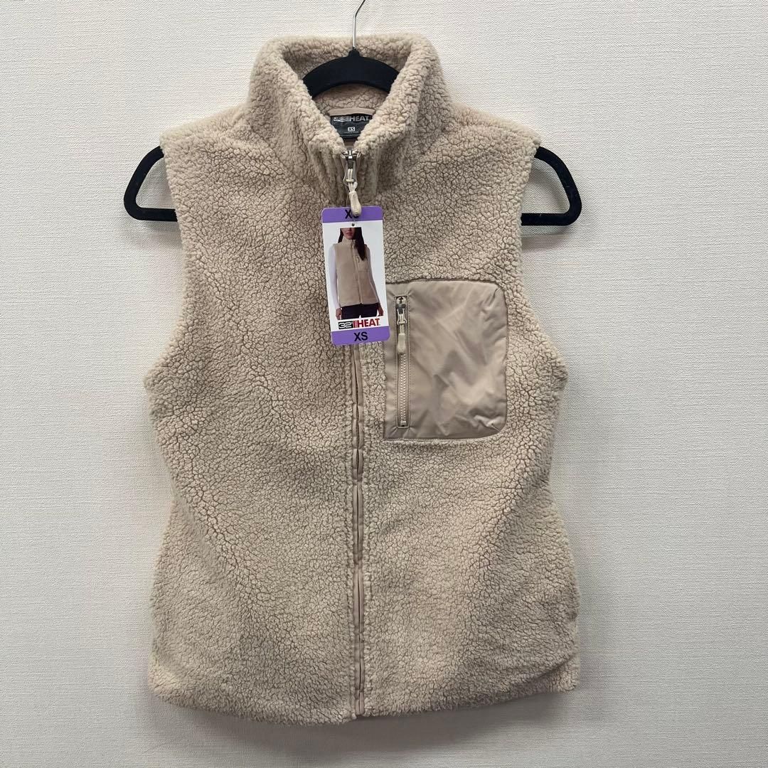 S185-60722 32° HEAT レディース ボア ベスト US/XS JP/S クリーム