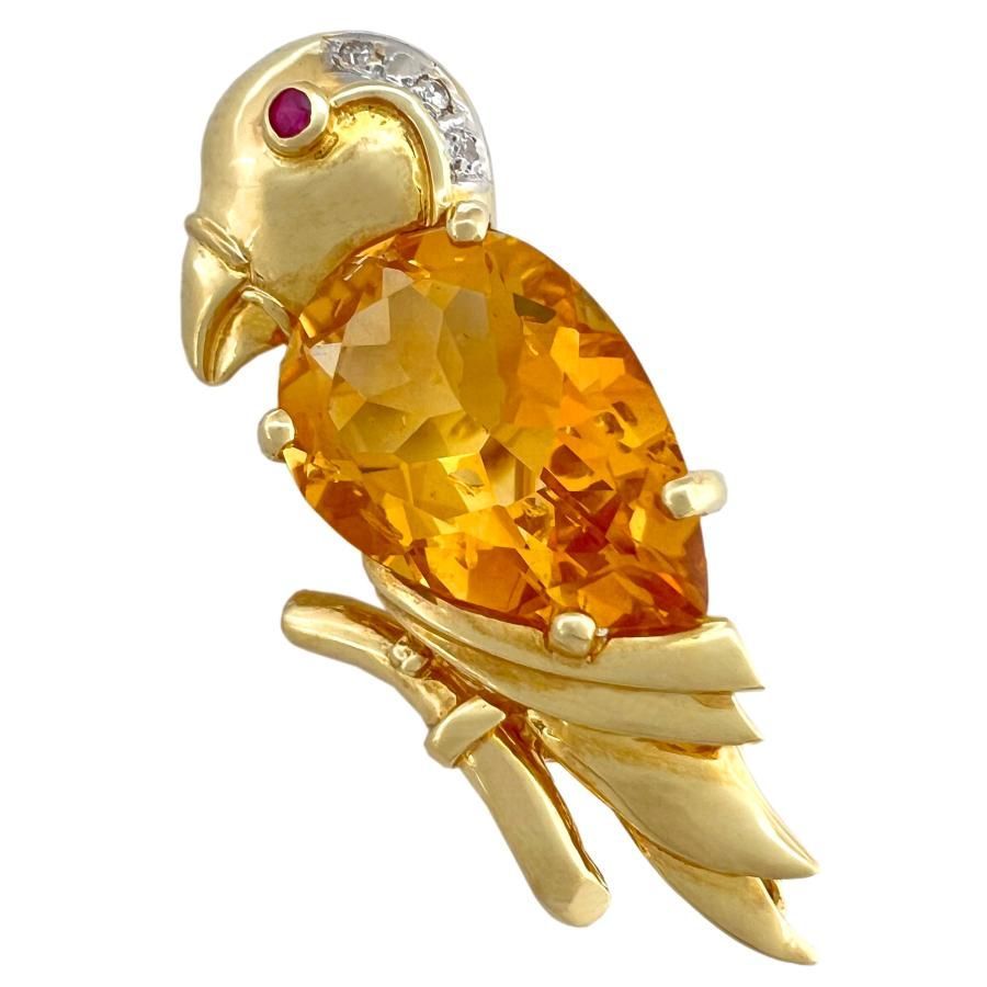 PONTE VECCHIO ポンテヴェキオ ブローチ バード シトリン ルビー