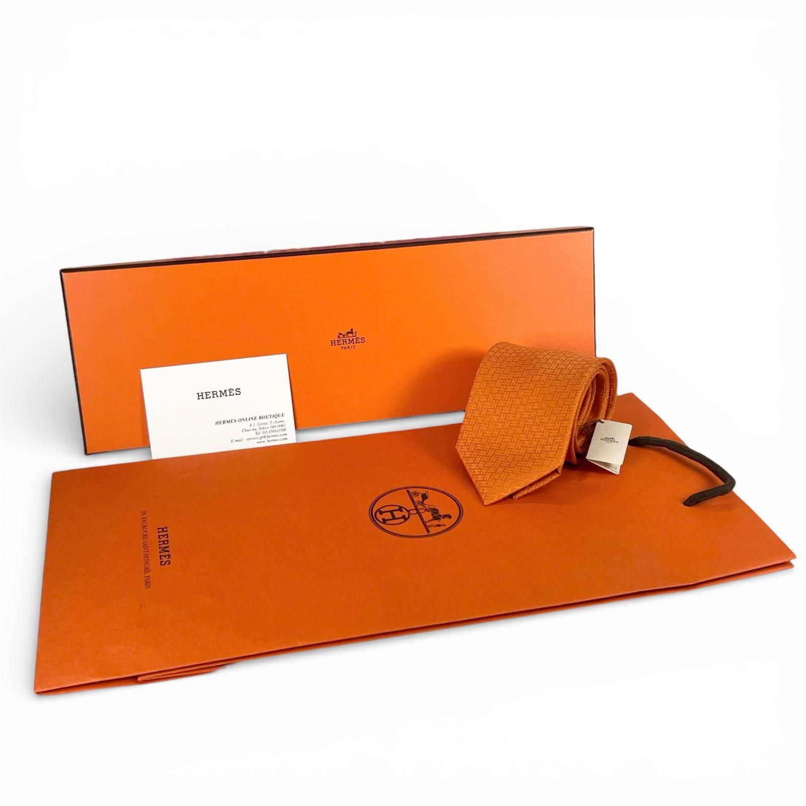 未使用品△HERMES エルメス 2025年製 シルク100％ H織りタイ ファソネH