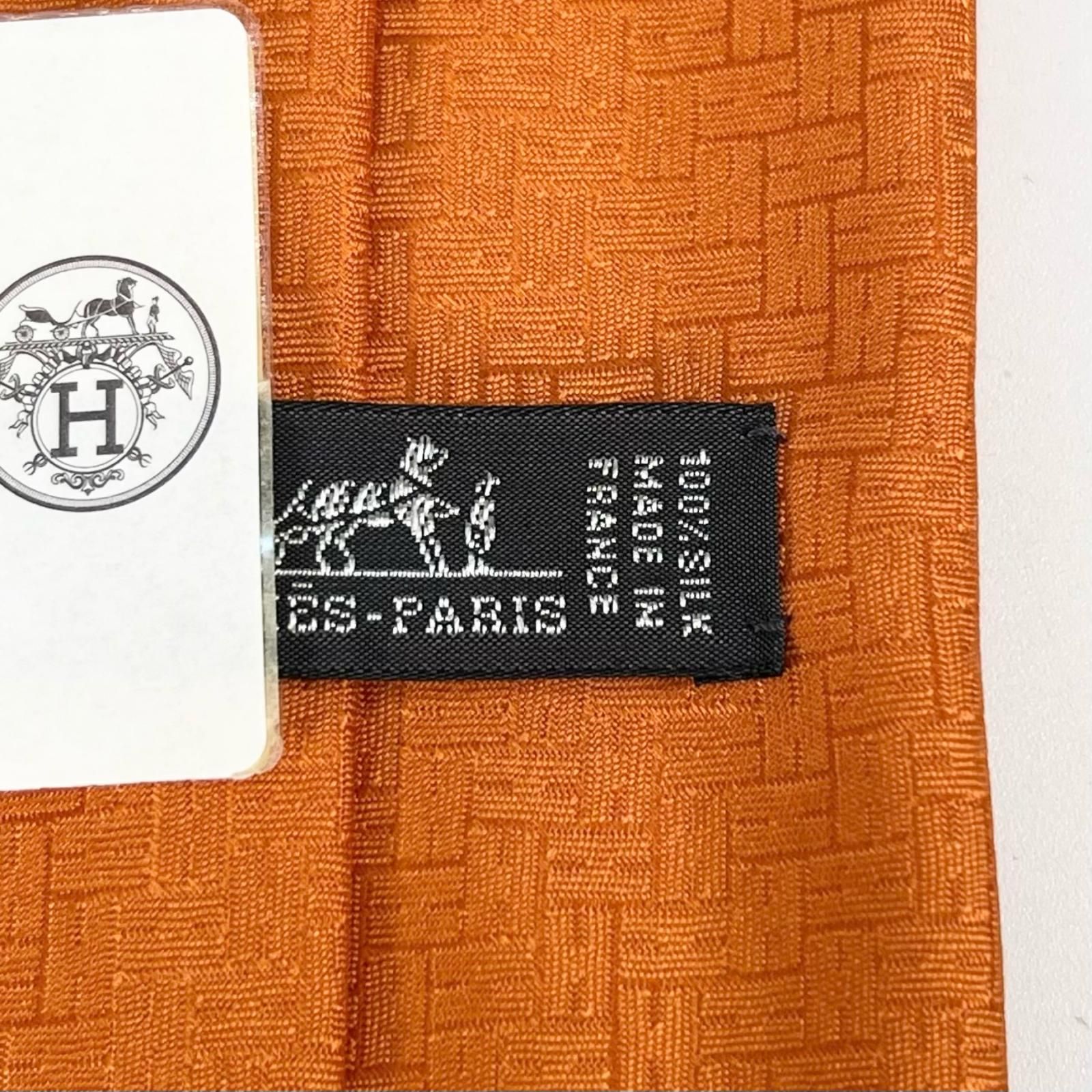 未使用品△HERMES エルメス 2025年製 シルク100％ H織りタイ ファソネH