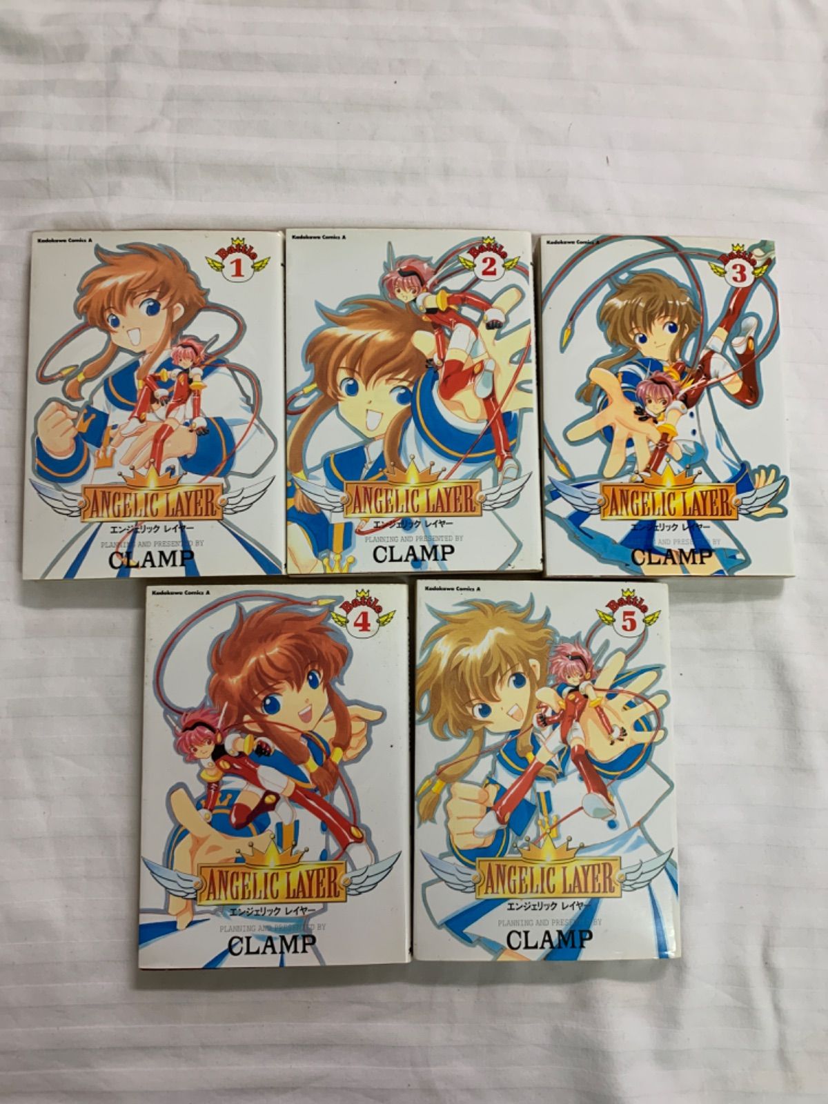 A)本 漫画 CLAMP エンジェリックレイヤー ANGELIC LAYER 1〜5巻 5冊