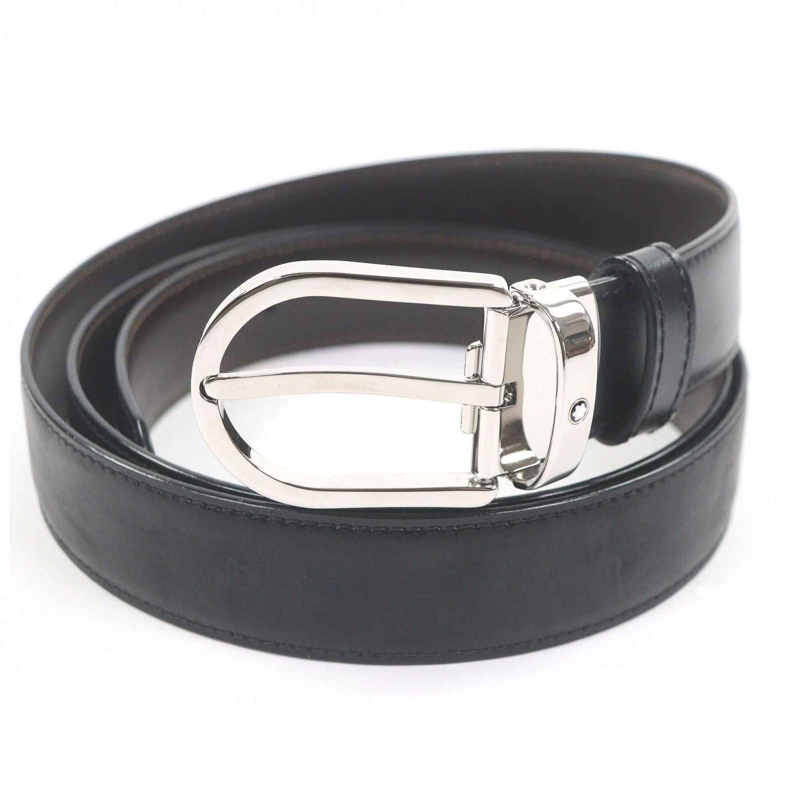 極美品□MONTBLANC モンブラン ホワイトスター リバーシブル ホース