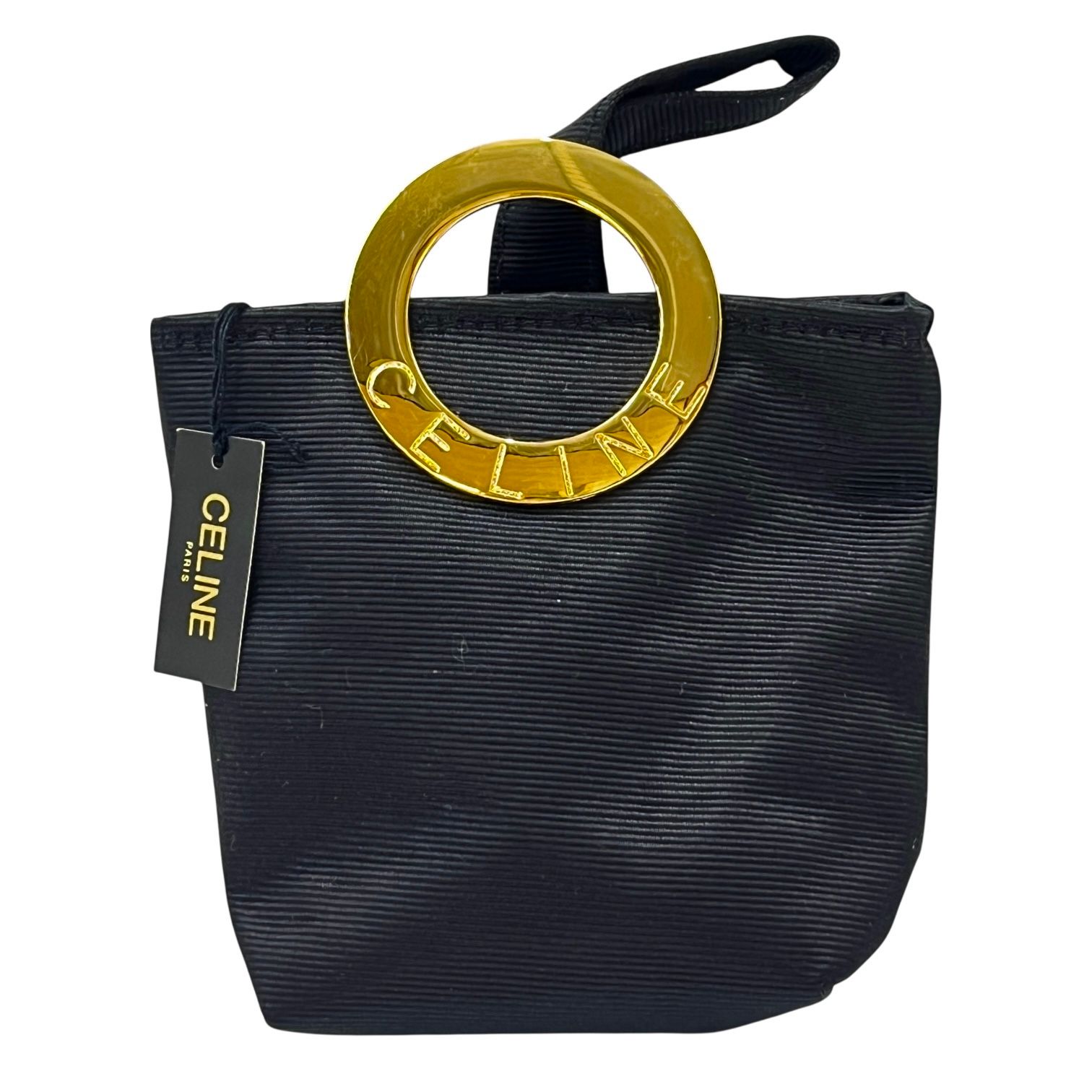 中古】CELINE セリーヌ ポーチ サークルロゴ トリオンフファスナー 