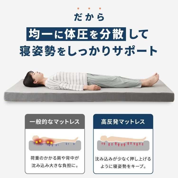 送料無料】高反発マットレス セミシングル 極厚10cm 高密度 30D 高反発