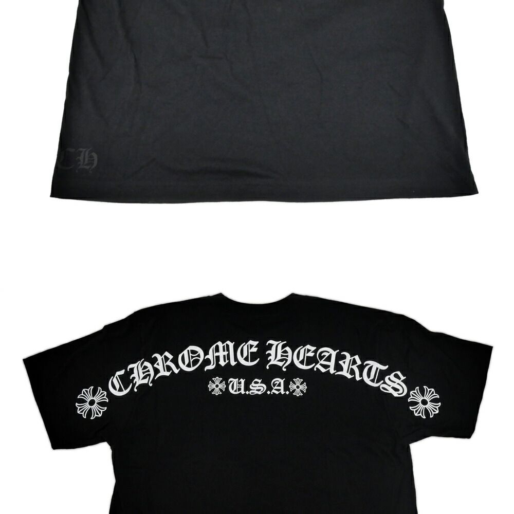 名東】クロムハーツ アーチロゴプリント Tシャツ スクロールラベル