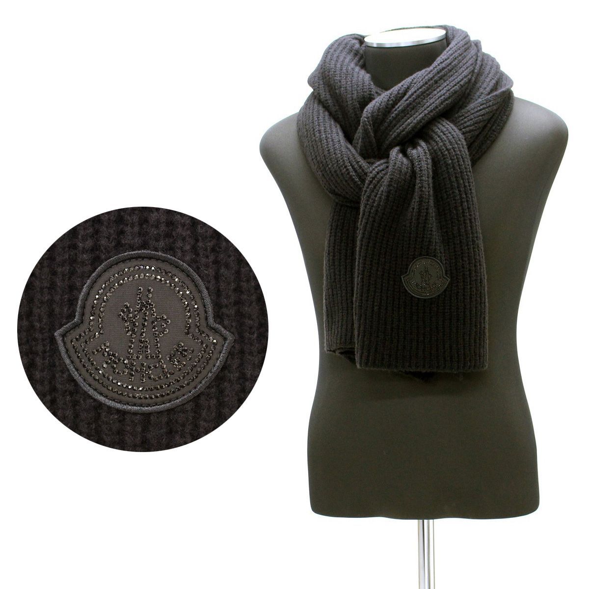 167 MONCLER モンクレール 3C00009 M2739 ブラック マフラー SCIARPA