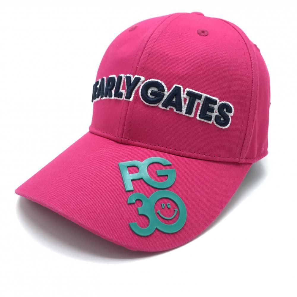 超美品】パーリーゲイツ キャップ ピンク×ネイビー 30周年 つば