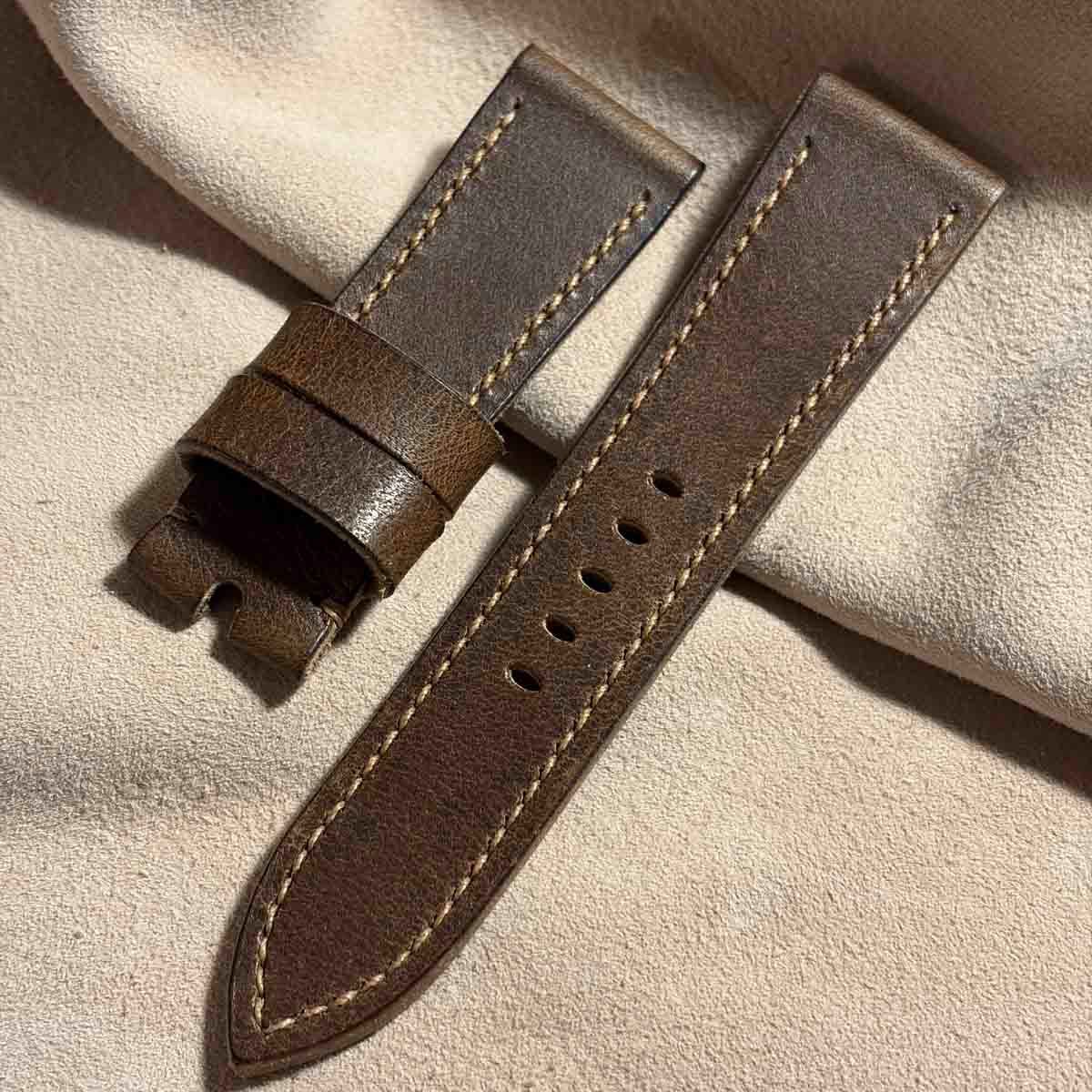 hor-252 HORWEEN ダービー / ブラウン 腕時計ベルト (ラグ24mm