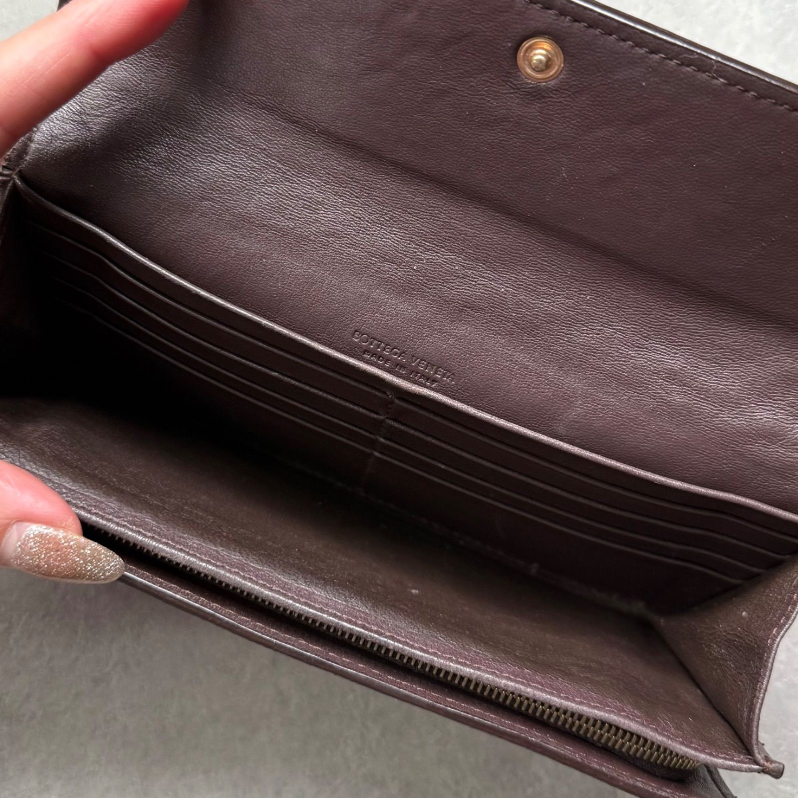 BOTTEGA VENETA ボッテガヴェネタ イントレチャート長財布 ブラウン