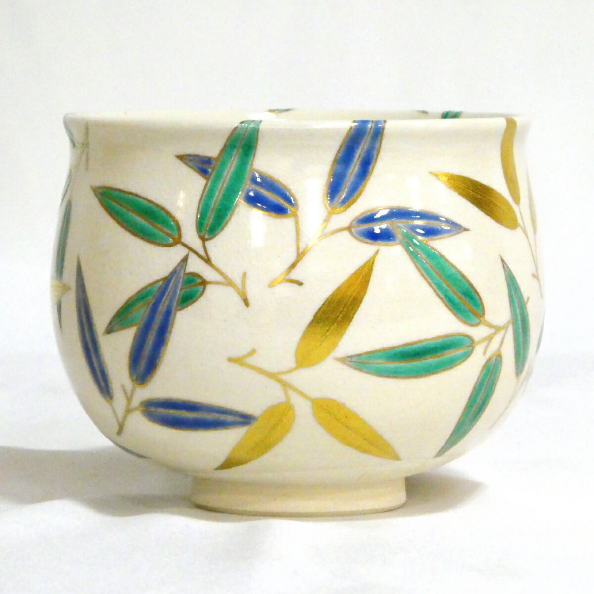 二月の特売品】平安 通次阿山作 仁清写 青笹 茶碗 茶道具【中古・美品