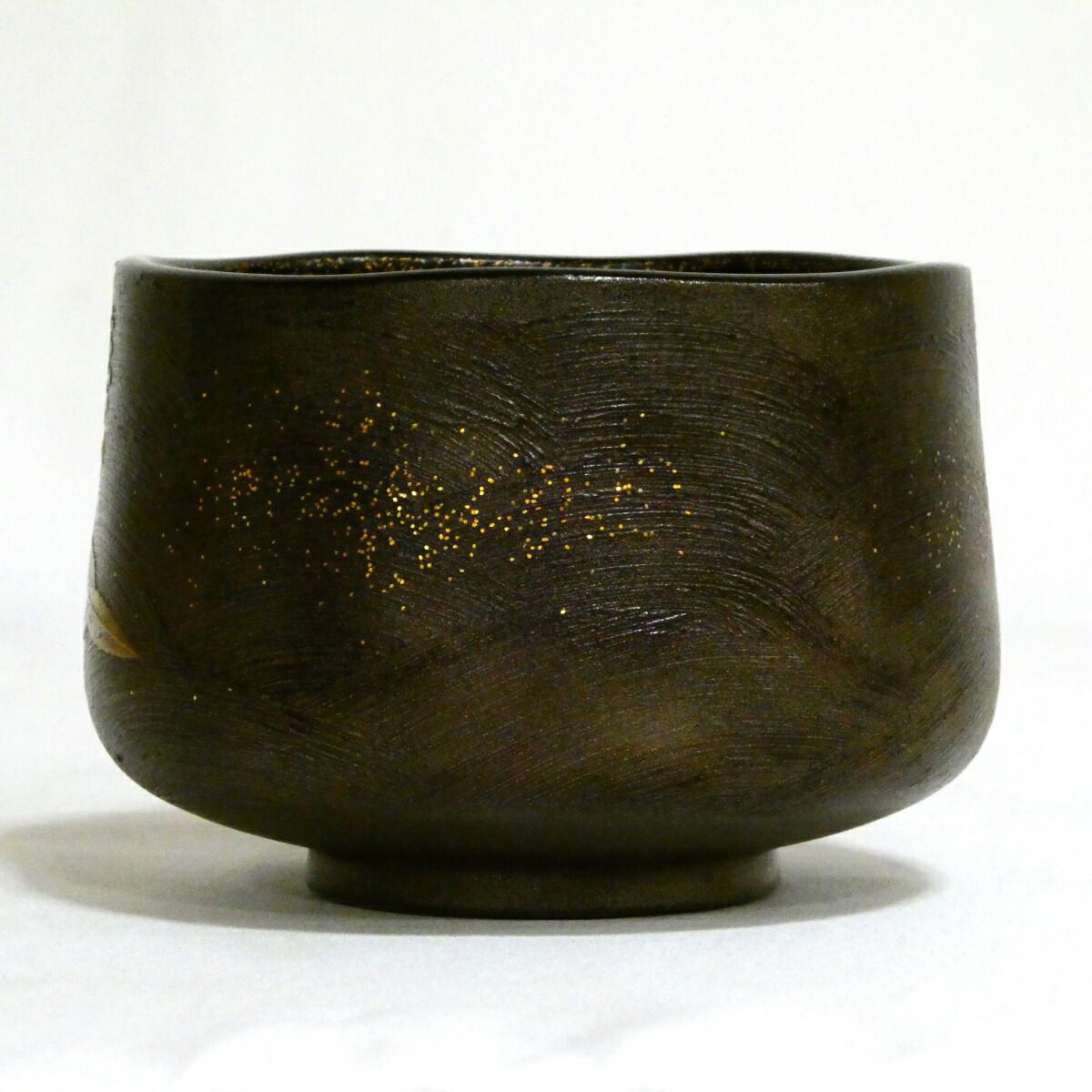 高級茶道具】加賀蒔絵師 吉田華正作 沢瀉蒔絵 漆 内梨子地 茶碗 茶道具