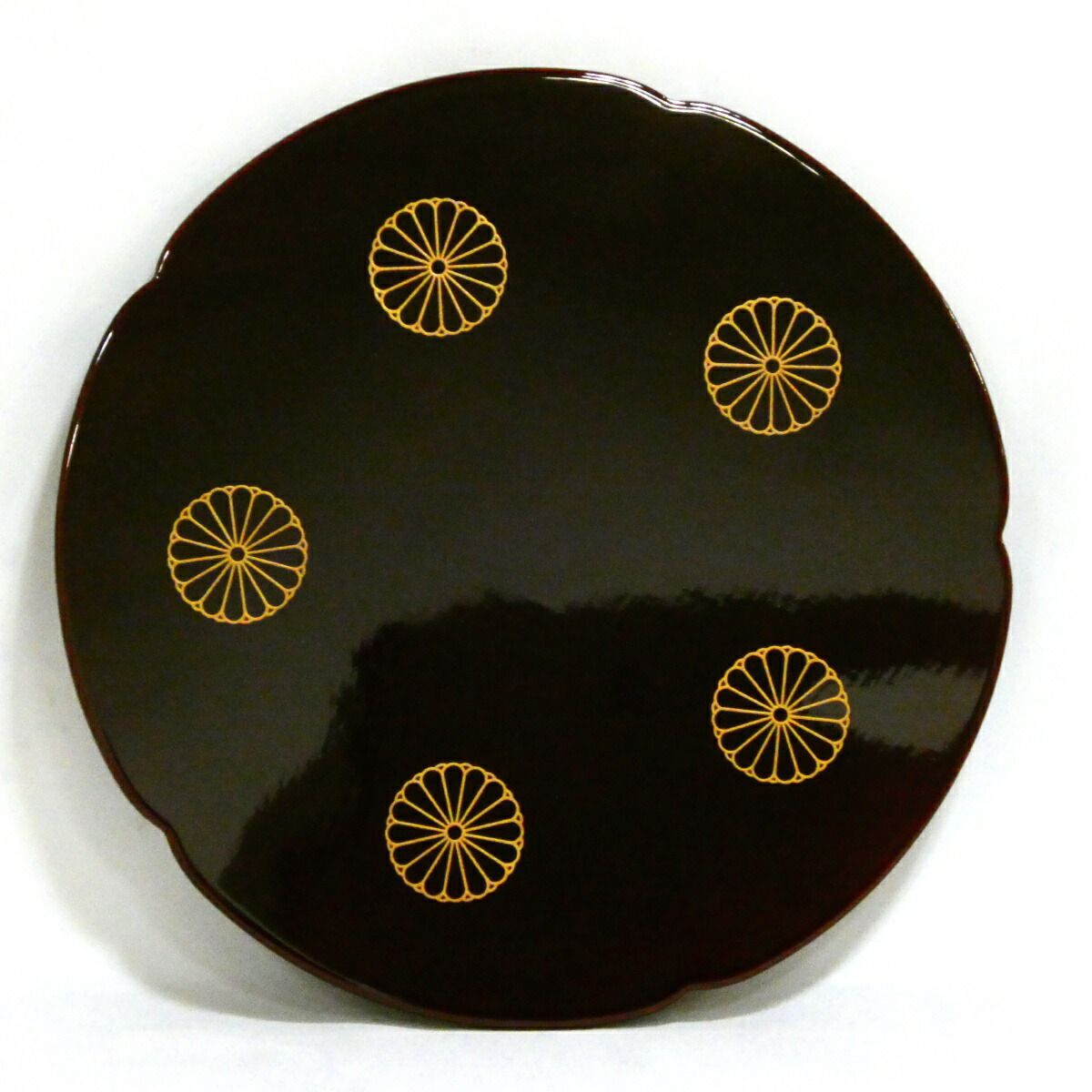 二月の特売品】輪島塗師 廣江好則作 菊花紋 菓子盆【中古 美品