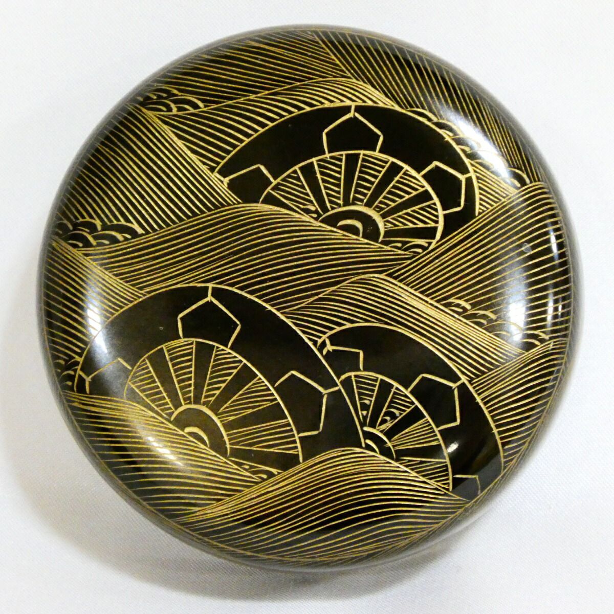 二月の特売品】蒔絵師 月峯作 源氏波 沈金 棗 茶道具 【中古・美品