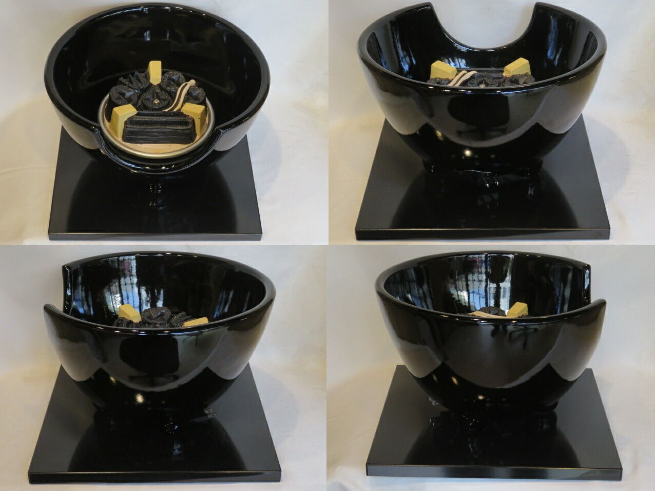 決算）【創巧野々田】 九寸 F406 黒真塗紅鉢 B裏千家流炭型電熱 【税込