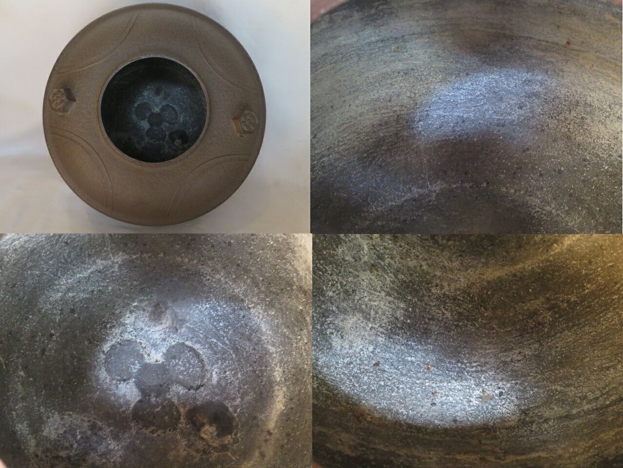 決算）山形県釜師 菊地政光作 炉用 鵬雲斎好写 七宝筋釡 南鐐摘【税込