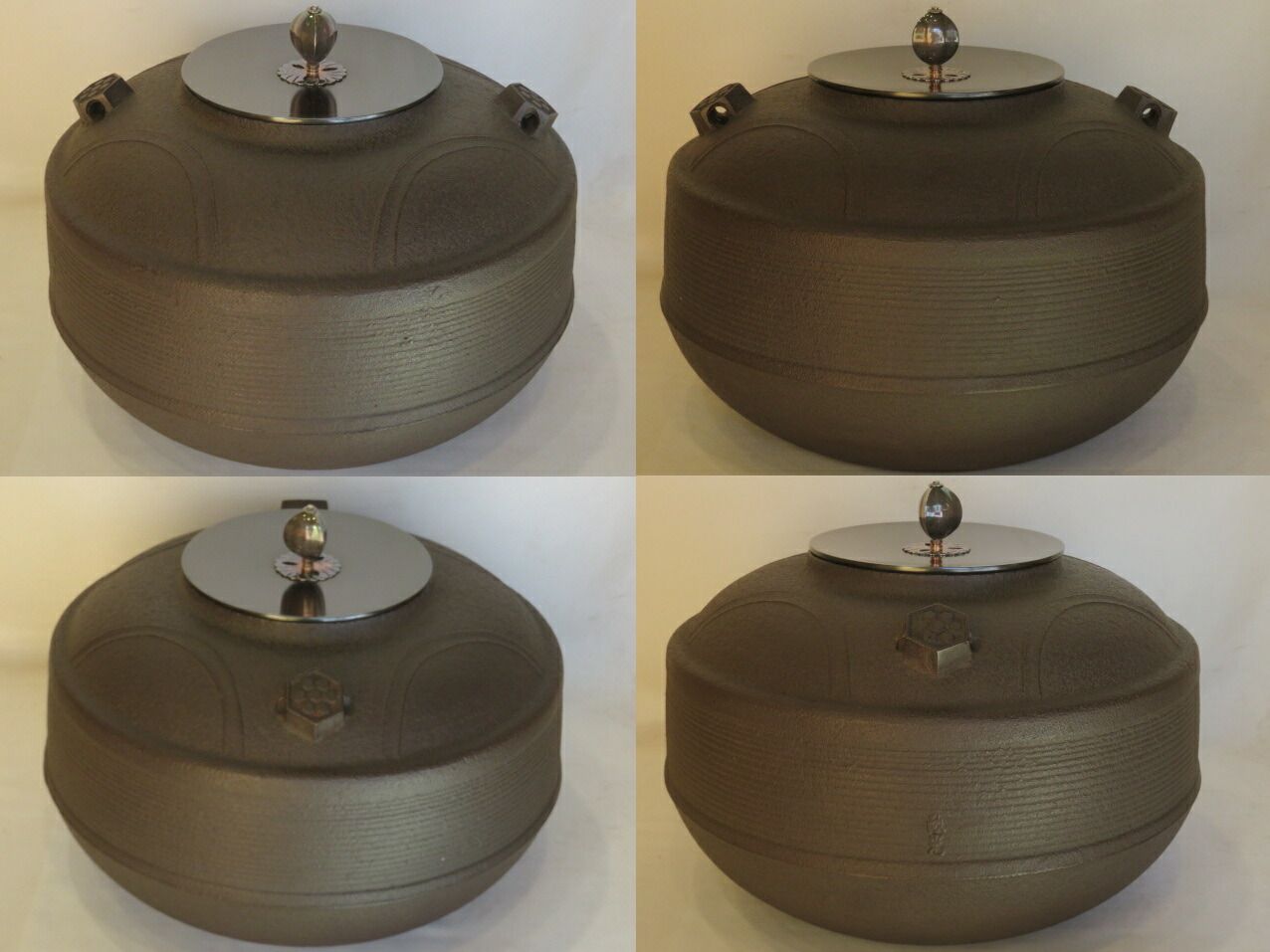 決算）山形県釜師 菊地政光作 炉用 鵬雲斎好写 七宝筋釡 南鐐摘【税込