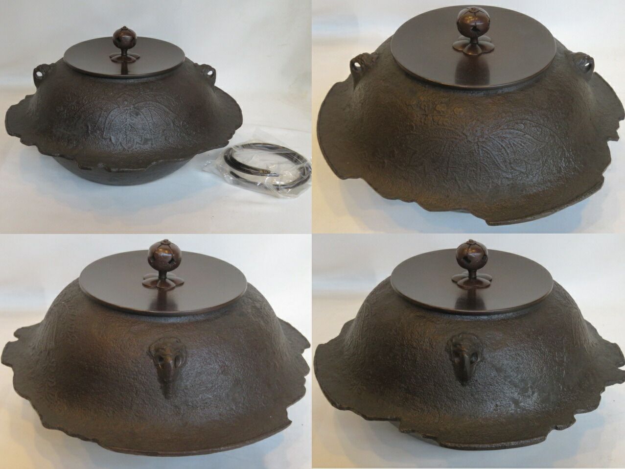 決算）女桑置炉と笠形 置炉釜と釜鐶と野々田電熱器600W フルセット