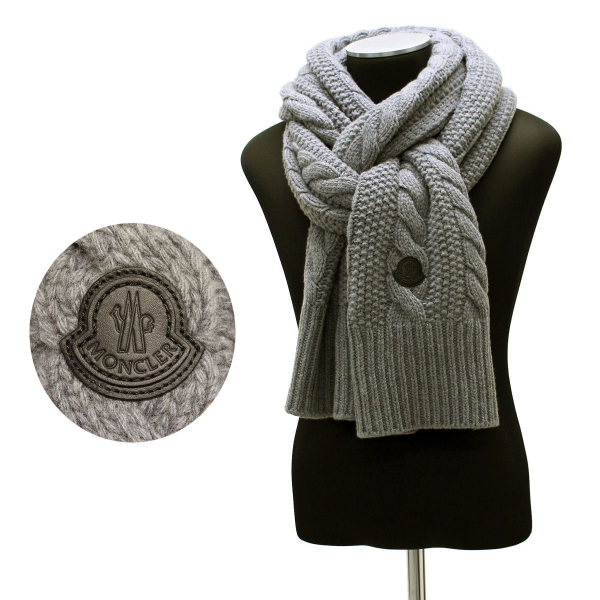 168 MONCLER モンクレール 3C00013 M4281 グレー マフラー ストール