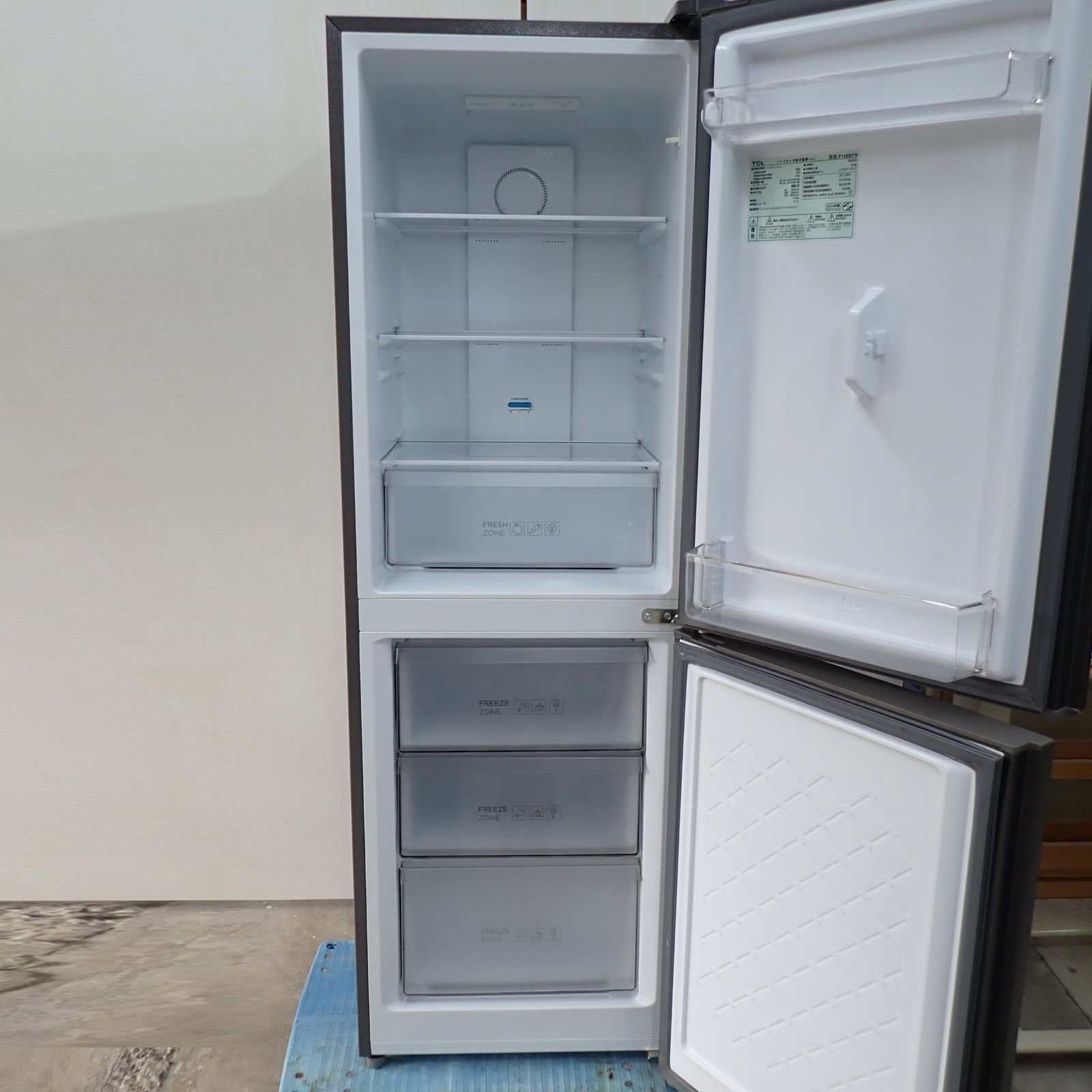 TCL ノンフロン冷凍冷蔵庫 家庭用 P186BFN 2ドア 186L 右開きタイプ