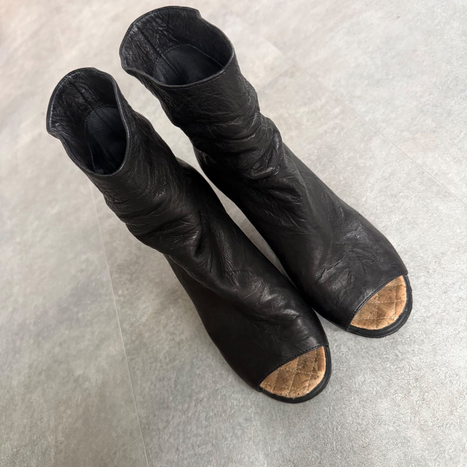 CHANEL シャネル ココマーク ウェジソールブーツ オープントゥー