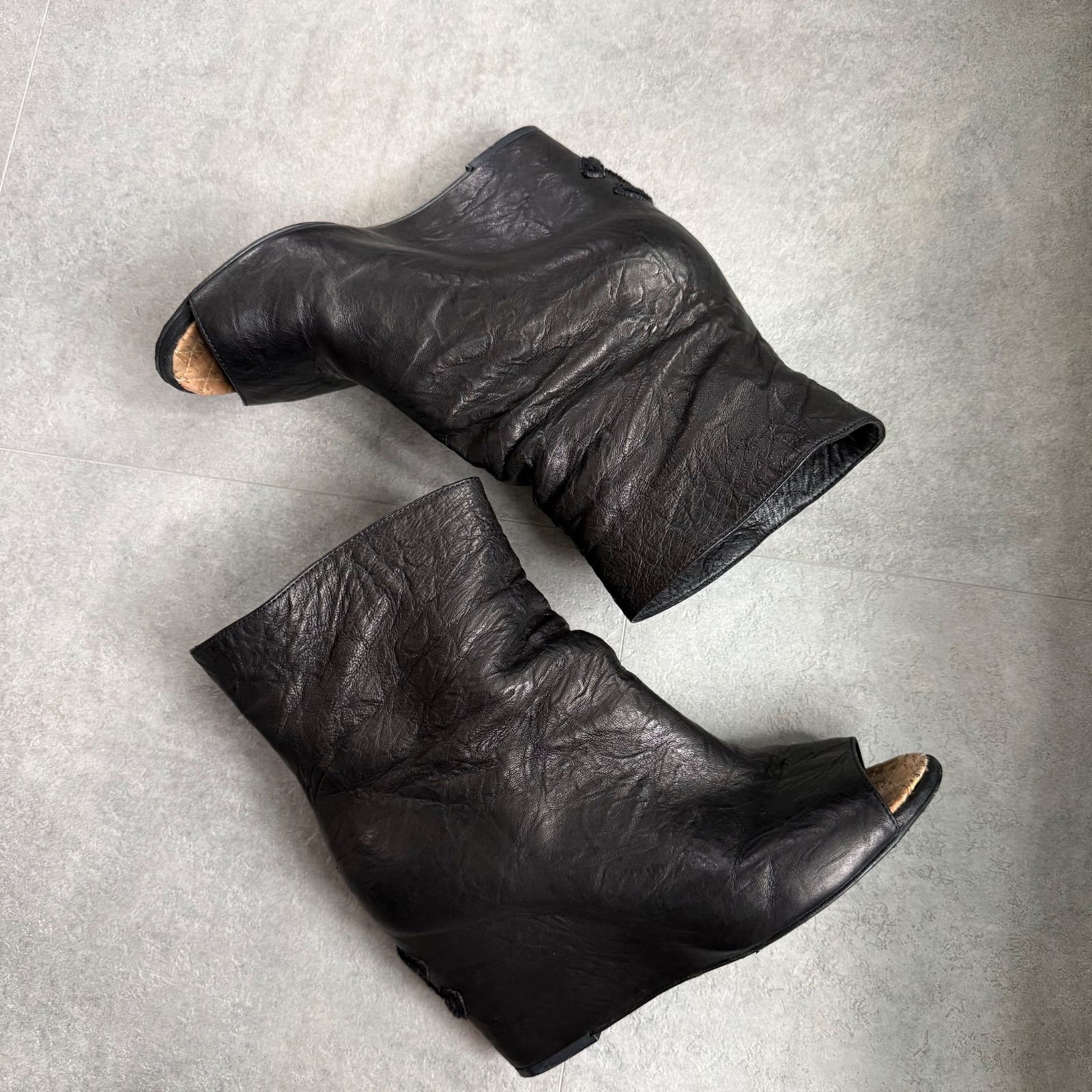 CHANEL シャネル ココマーク ウェジソールブーツ オープントゥー