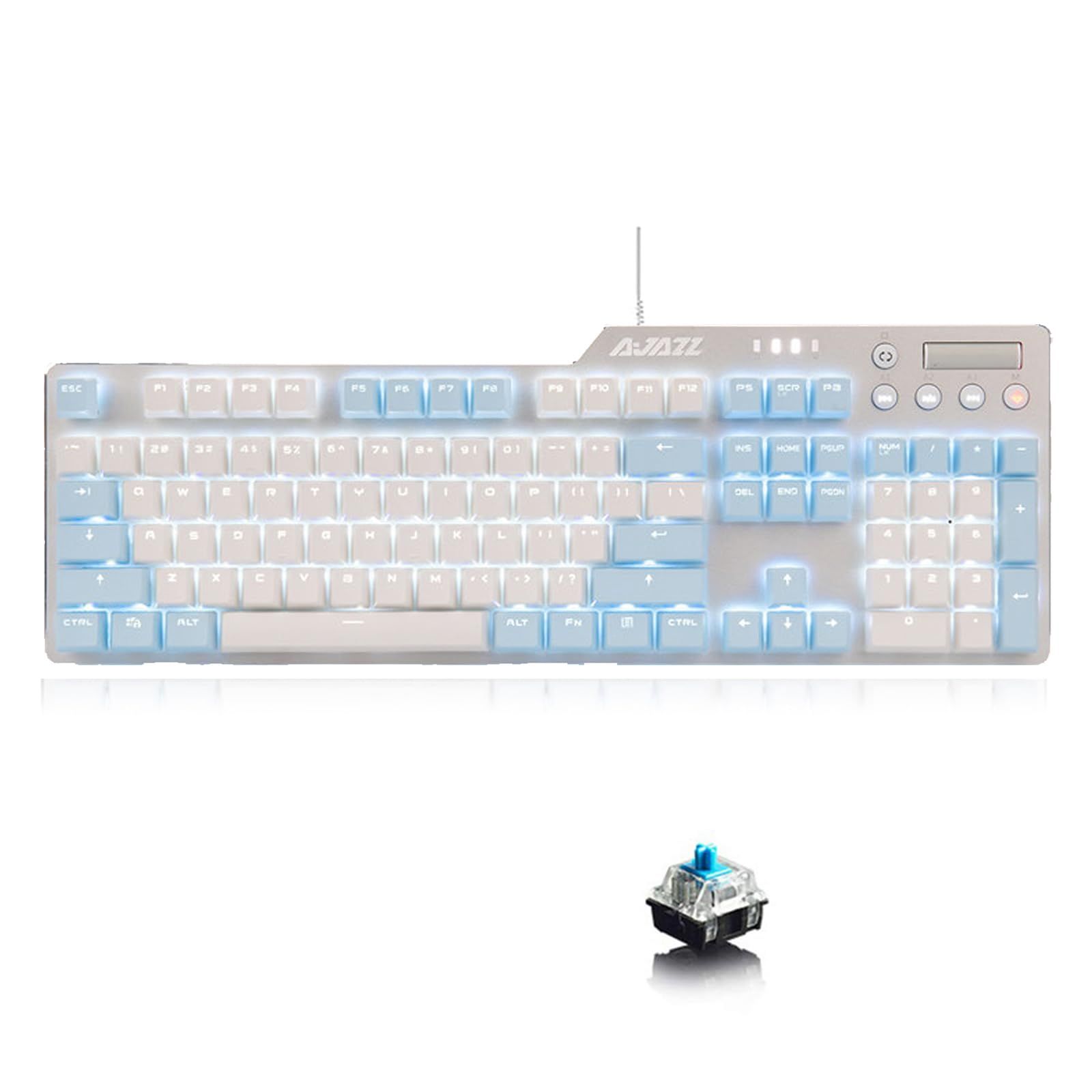 新品】メカニカルキーボード 美しい有線ゲーミングキーボード 白い