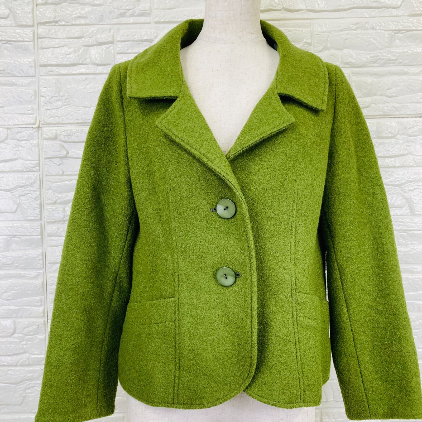極美品】ケイコスズキコレクション ウールジャケット ライムグリーン