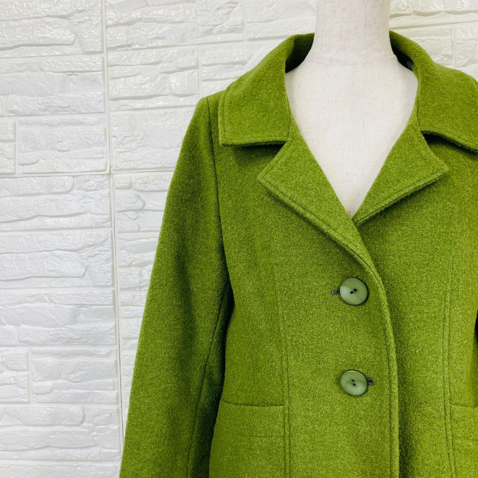 極美品】ケイコスズキコレクション ウールジャケット ライムグリーン
