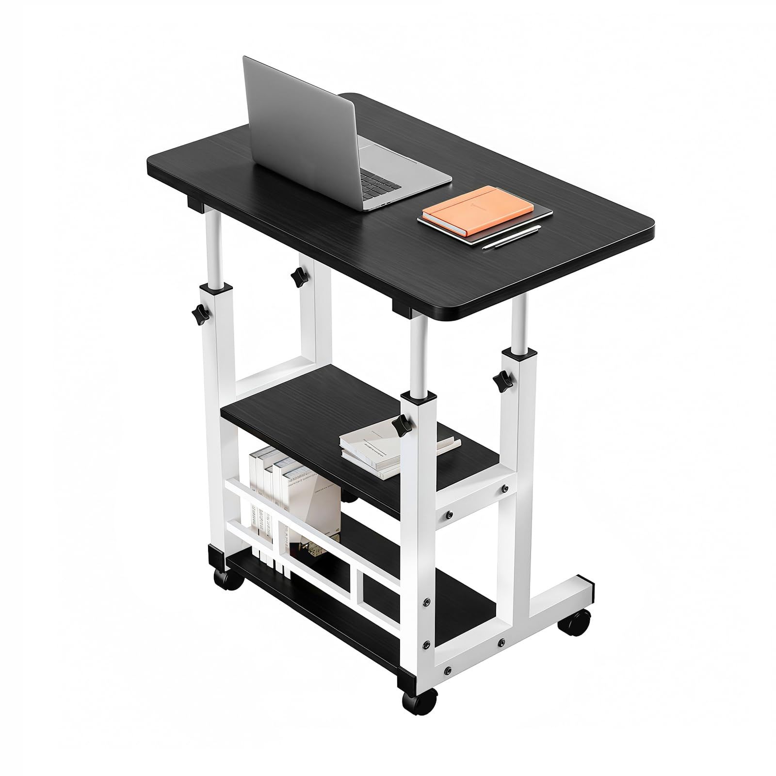 サイドテーブル キャスター付き 3段収納 昇降式 高さ調節(60-90cm