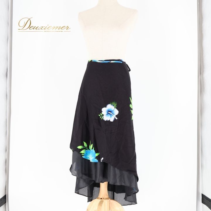 フラダンス 衣装 スカート まとめ売り 全2点 セット パレオ 黒 青 緑